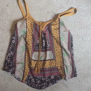 Handkerchief multi-patterned tank top Large Hippie